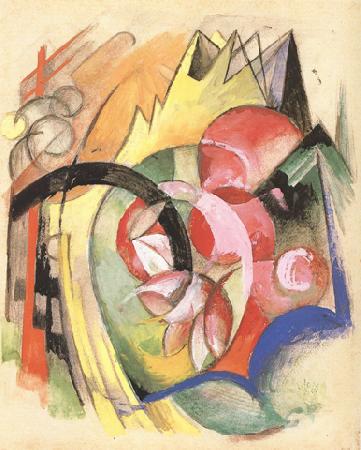 Franz Marc Colorful Flowers (mk34) oil painting image